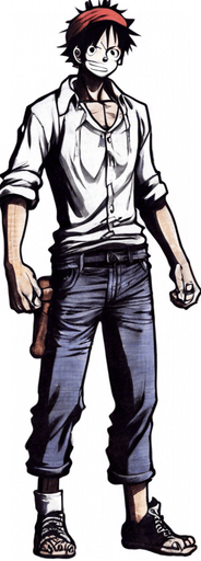 Replace the man with Monkey D. Luffy