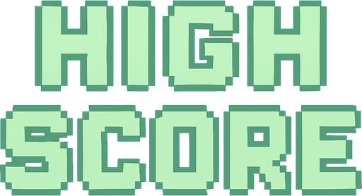 A pixel art text label for a retro 2D game main menu displaying "HIGH SCORE" in bold uppercase letters. The text is centered, large enough to be easily readable, and uses a pastel light green color. The style is simple, flat, and fits the cozy retro pixel art theme of the game. The text label is static and not interactive..
In-Game asset.  2d.  High contrast.  No shadows. pixel art. retro. 2d ui. text label. pastel green. bold uppercase letters. clear font. minimal. flat design. non-interactive