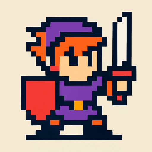 pixel art 2D Char.
In-Game asset.  2d.  High contrast.  No shadows