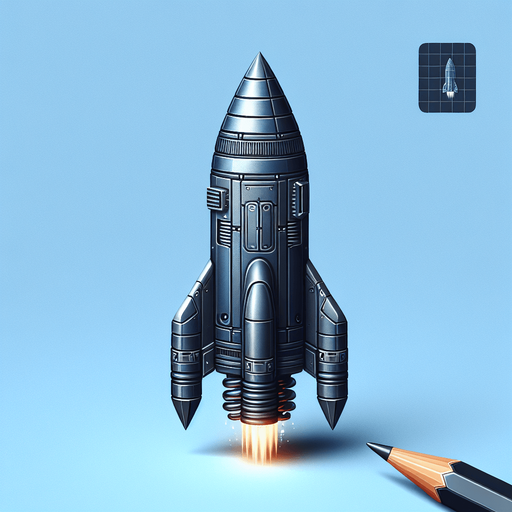 Mini rocket projectile from a video game. No background.