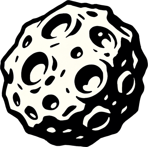 Asteroid.
In-Game asset.  2d.  High contrast.  No shadows