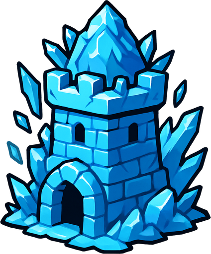 Ice tower.
In-Game asset.  2d.  High contrast.  No shadows