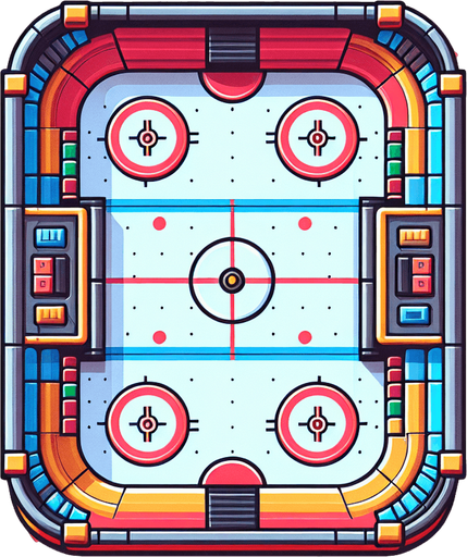 amusement arcade Air hockey table. Top view..
Single Game Texture. In-Game asset. 2d. Blank background. High contrast. No shadows.