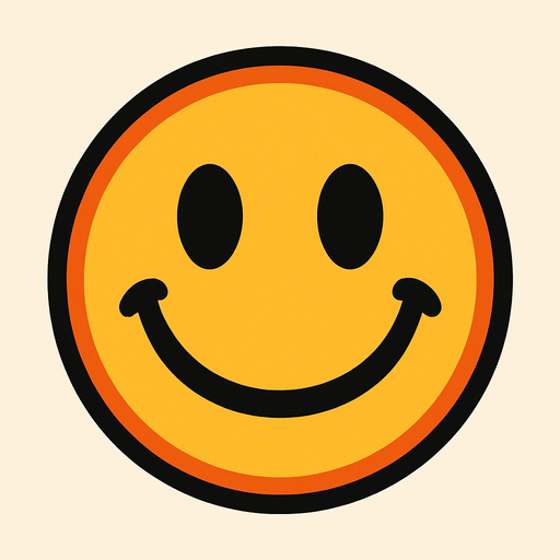 happy face.
In-Game asset.  2d.  High contrast.  No shadows. happy face