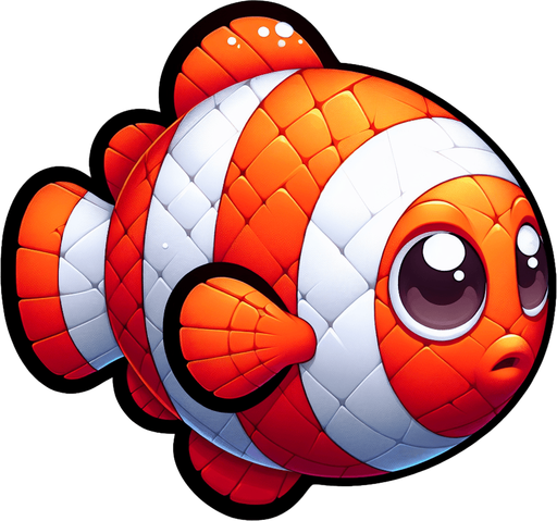 palyaço balığı.
Single Game Texture. In-Game asset. 2d. Blank background. High contrast. No shadows.