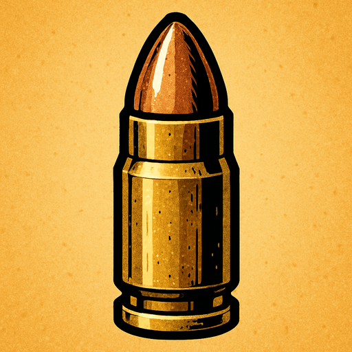Bala realista.
In-Game asset.  2d.  High contrast.  No shadows
