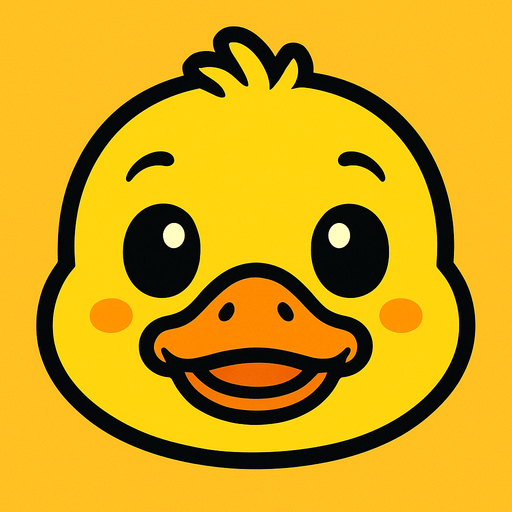 yellow cartoon baby duck face.
In-Game asset.  2d.  High contrast.  No shadows