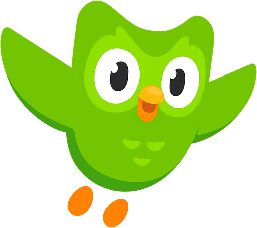 Duolingo but its flying.
In-Game asset.  2d.  High contrast.  No shadows