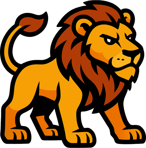 Lion.
In-Game asset.  2d.  High contrast.  No shadows