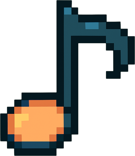 Nota yap 2d pixel art.
In-Game asset.  2d.  High contrast.  No shadows