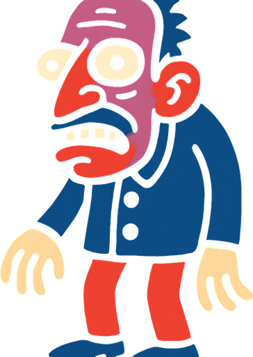 Homme bizzare.
In-Game asset.  2d.  High contrast.  No shadows