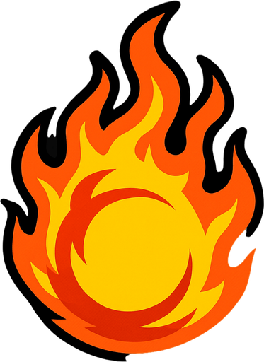 Fireball.
In-Game asset.  2d.  High contrast.  No shadows