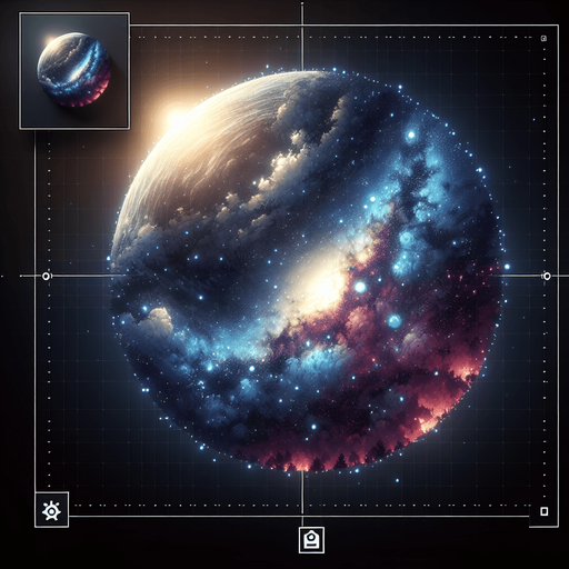 Una esfera con la via láctea.
Single Game Texture.  In-Game asset.  2d.  Blank background.  High contrast.  No shadows