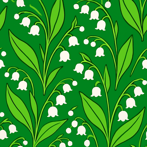 Fond d'écran muguet.
In-Game asset.  2d.  High contrast.  No shadows