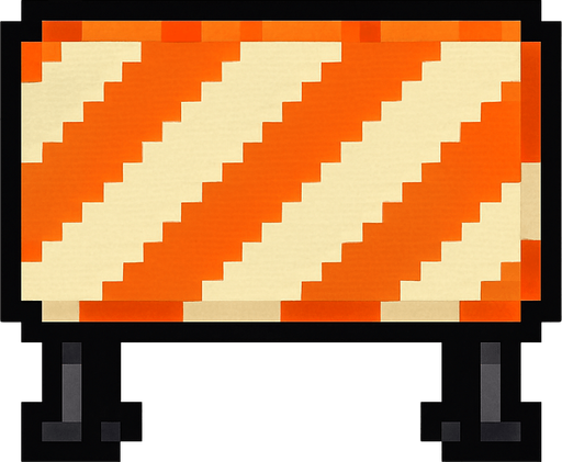A pixel rectangle barrier.
In-Game asset.  2d.  High contrast.  No shadows. Pixel