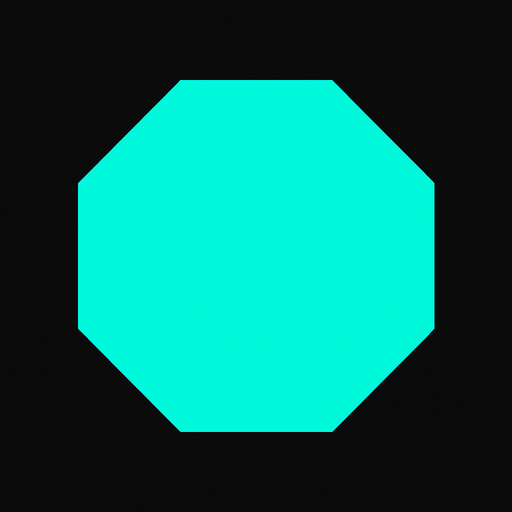 Octagon, #00ffaa, Shape, Simple, Vector.
In-Game asset.  2d.  High contrast.  No shadows