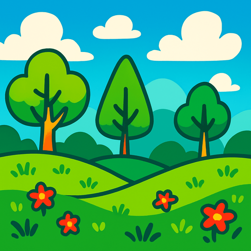 Güzel bir arkaplanı.
In-Game asset.  2d.  High contrast.  No shadows