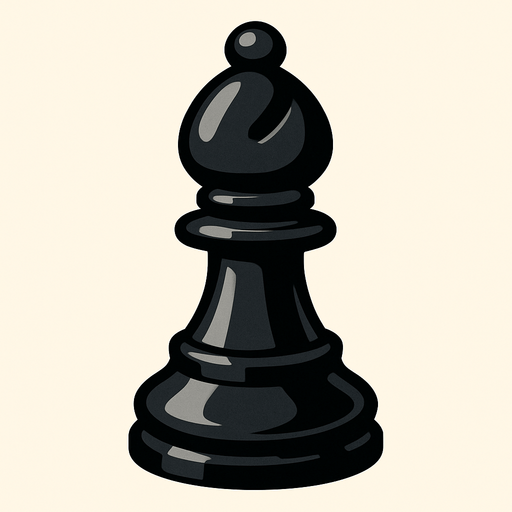 Chess black bishop.
In-Game asset.  2d.  High contrast.  No shadows