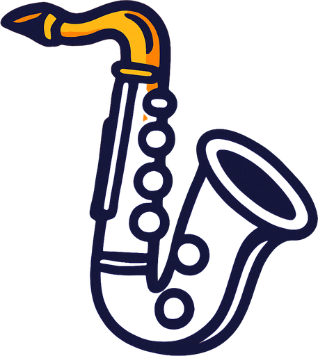 saxophone.
In-Game asset.  2d.  High contrast.  No shadows