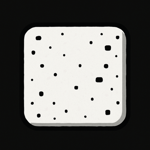 White block.
In-Game asset.  2d.  High contrast.  No shadows
