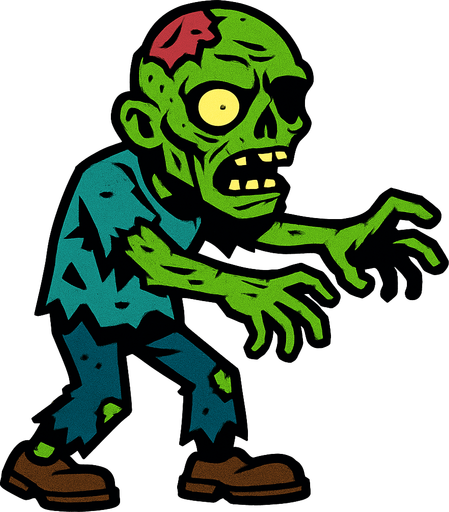 Zombie.
In-Game asset.  2d.  High contrast.  No shadows