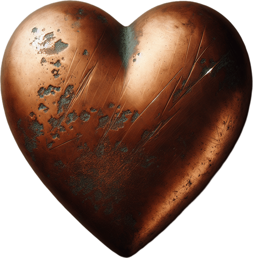 a big used copper heart