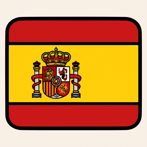 Bandera de idioma español.
In-Game asset.  2d.  High contrast.  No shadows
