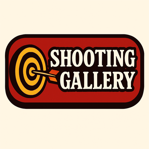 Shooting gallery button.
In-Game asset.  2d.  High contrast.  No shadows