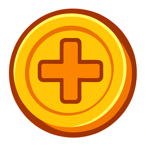 Bonus coin.
In-Game asset.  2d.  High contrast.  No shadows