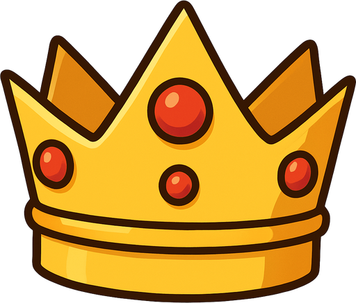 crown.
In-Game asset.  2d.  No shadows. cartoon. animate. simple