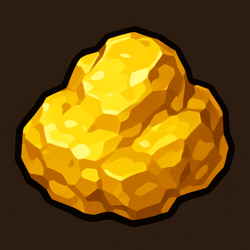 gold nugget.
In-Game asset.  2d.  High contrast.  No shadows