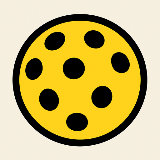 Yellow ball with black dots.
In-Game asset.  2d.  High contrast.  No shadows