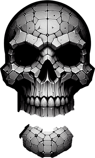 Skull.
Single Game Texture. In-Game asset. 2d. Blank background. High contrast. No shadows.