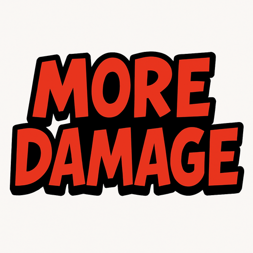 mas daño pero escrito en ingles.
In-Game asset.  2d.  High contrast.  No shadows