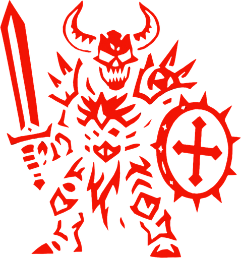 Un enemigo del infierno de elite, tiene armas y tambien armadura.
In-Game asset.  2d.  High contrast.  No shadows