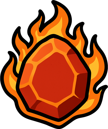 Pierre élément feu.
In-Game asset.  2d.  High contrast.  No shadows
