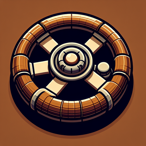 round car steering wheel.
Single Game Texture. In-Game asset. 2d. Blank background. High contrast. No shadows.