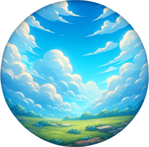 a beautiful blue sky background single game texture.
Single Game Texture.  In-Game asset.  2d.  Blank background.  High contrast.  No shadows