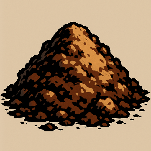 tierra amontonada.
In-Game asset.  2d.  High contrast