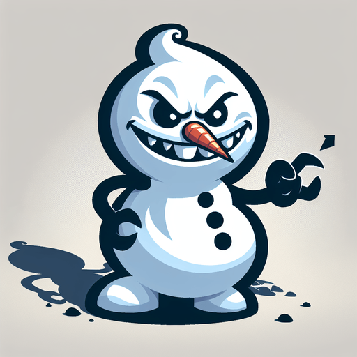 cartoony evil snowman character

Single Game Texture. In-Game asset. 2d. Blank background. High contrast. No shadows.