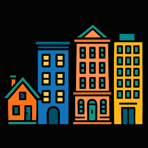 buldings.
In-Game asset.  2d.  High contrast.  No shadows