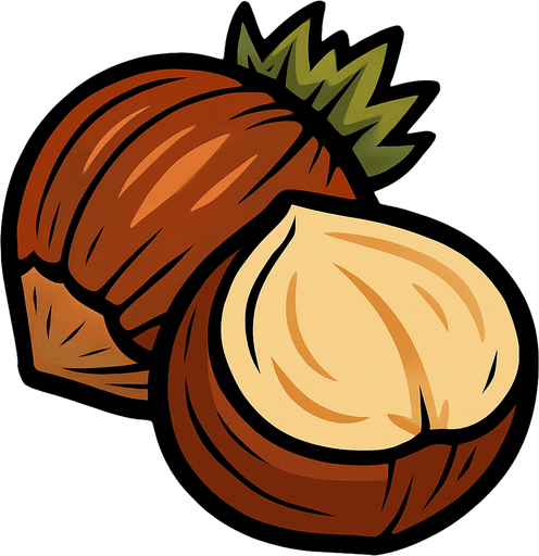 hazelnut.
In-Game asset.  2d.  High contrast.  No shadows