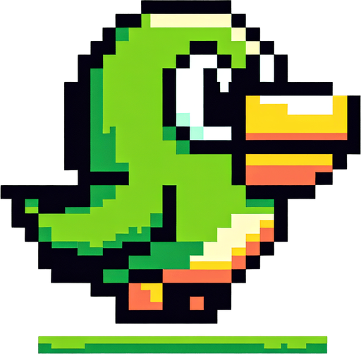 a pixel flappy bird.
Single Game Texture. In-Game asset. 2d. Blank background. High contrast. No shadows.