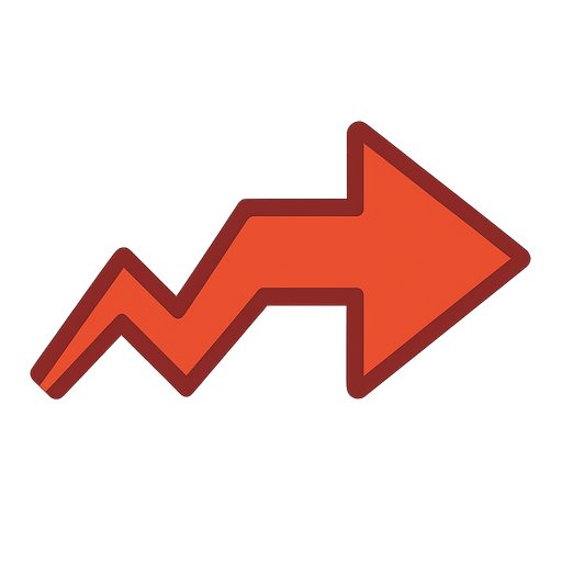 arrow pointing to the right like on a stock market ticker.
No shadows