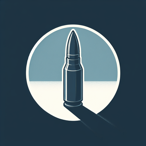 Bullet.
Single Game Texture.  In-Game asset.  2d.  Blank background.  High contrast.  No shadows. 3d