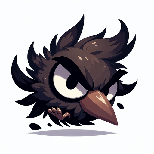 Bad bird.
Single Game Texture.  In-Game asset.  2d.  Blank background.  High contrast.  No shadows