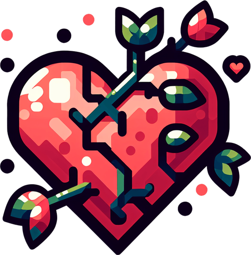 coeur.
Single Game Texture. In-Game asset. 2d. Blank background. High contrast. No shadows.