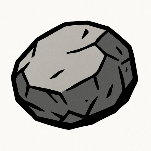 basit fırlatmalık taş.
In-Game asset.  2d.  High contrast.  No shadows