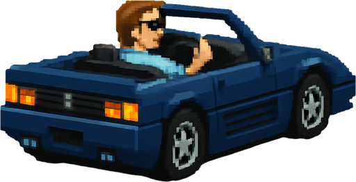 The car is dark blue