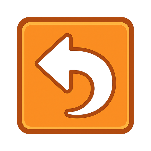 rotateLeftButton is a square button with an arrow towards the left side..
In-Game asset.  2d.  High contrast.  No shadows